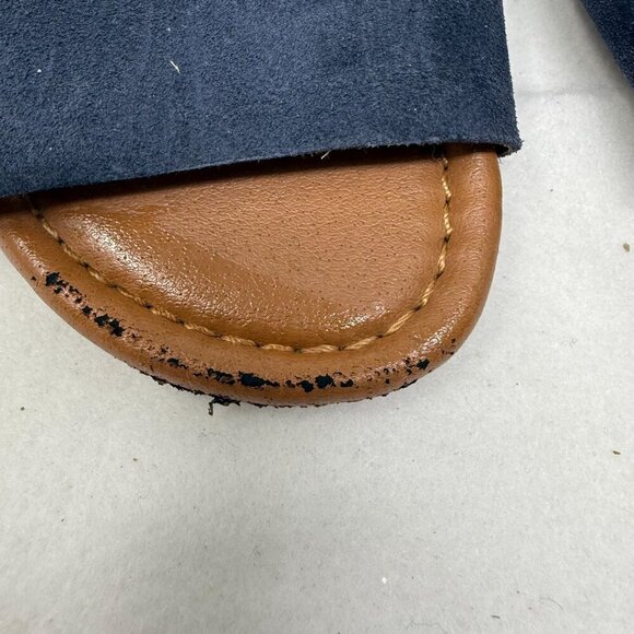 Franco Sarto Womens Sandals Navy Blue Suede Open Toe Sandals Buckle Size 8.5 - Picture 6 of 8